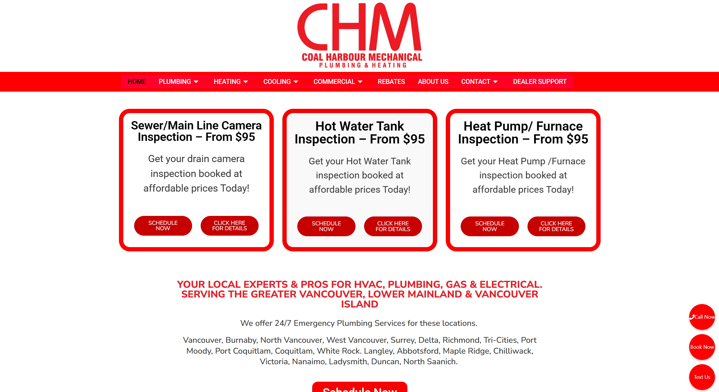 Coal Harbour Mechanical website preview