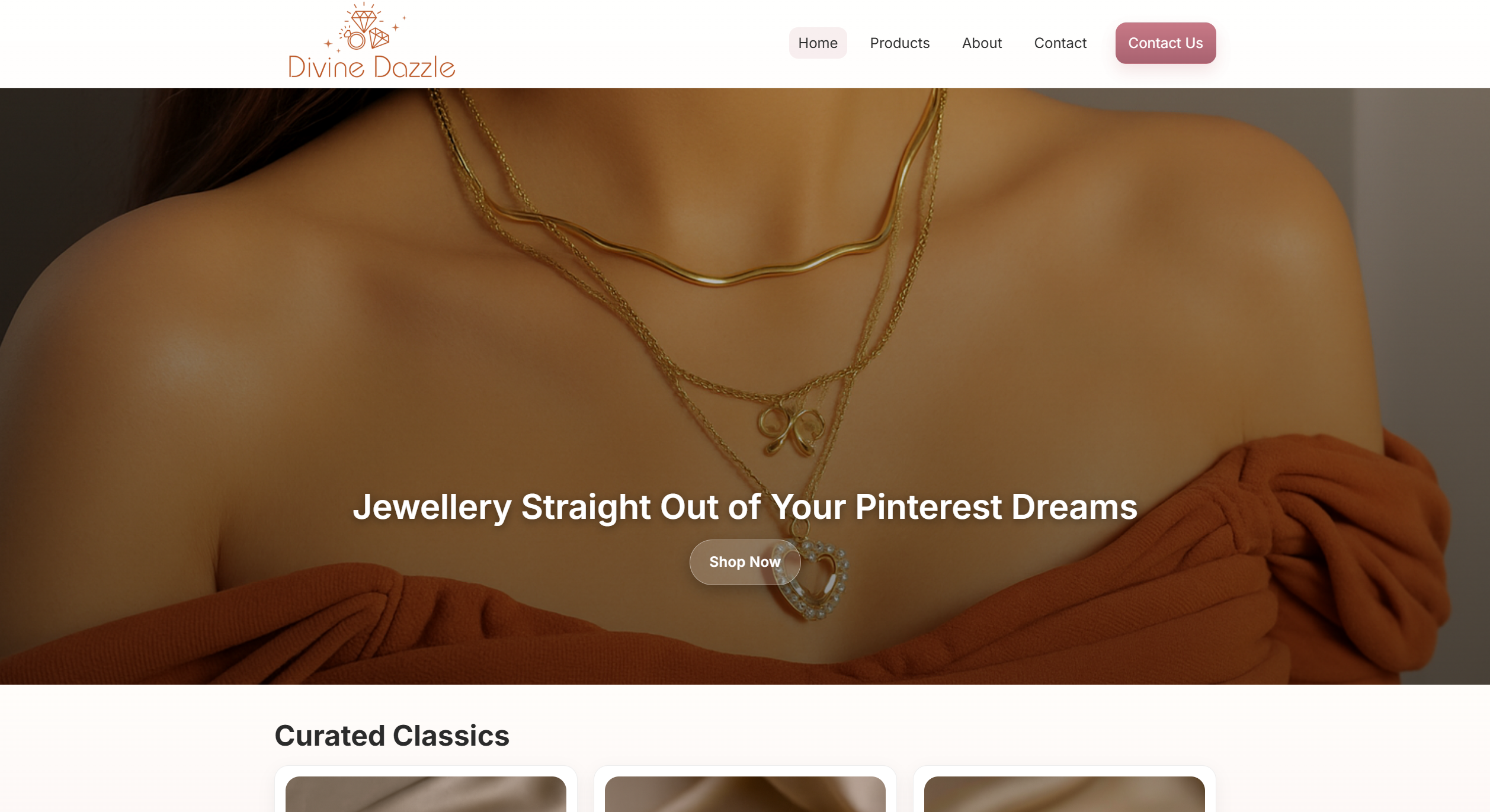 Budget Divine Dazzle landing page preview